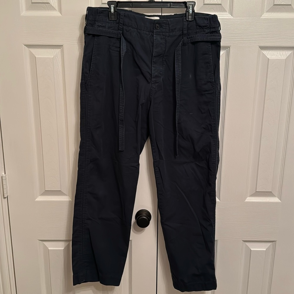 Craig Green navy straight left tied trouser